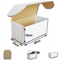20x10x10cm Cajas Postales Automontables de cartón canal simple doble frontal . BLANCA
