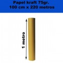 Rollo de papel Kraft 75gr. 100cm x 220metros.