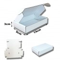 14x9x3cm. Cajas postales Automontables Microcanal Kraft blanco interior y exterior.