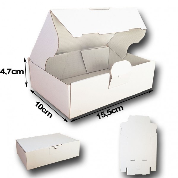 15,5x10x4,7cm. Caja automontable Canal Micro. Blanco interior y exterior.