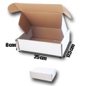 25x17,5x8cm Cajas Postales Automontables de cartón canal simple. Color BLANCO exterior
