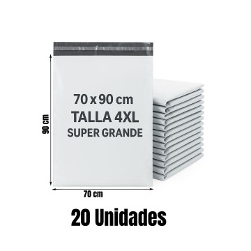 70x90cm. Sobres Bolsa para Envios, Mensajeria, Courier. TALLA 4XL SUPER GRANDE . 60 micras. 20 unidades