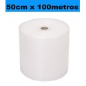 50cm x 100metros.  Bobina Plástico Burbujas