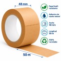 Cinta Adhesiva de Papel Kraft 48 mm x 50 m – 100% Reciclable