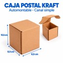 8.5x8.5x10.5 cm. Cajas Postales automontables CANAL SIMPLE. Color Marrón Kraft