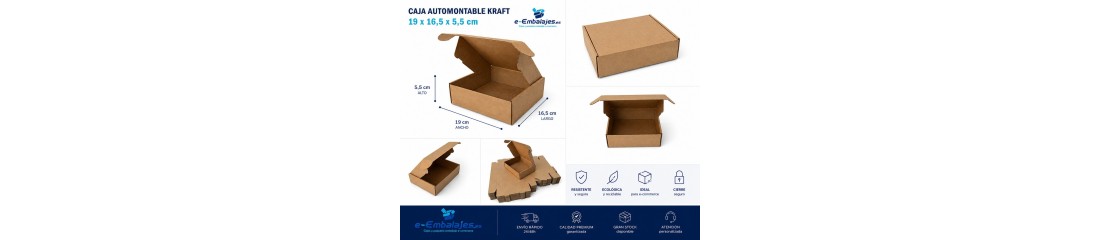 19x16,5x5,5cm. Cajas automontables